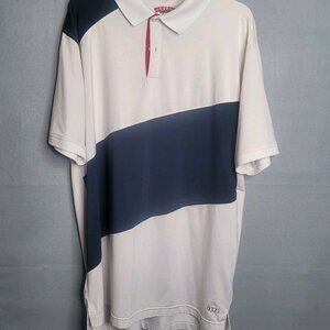 Tabasco Sport Size L Golf Polo Men's Foxborough Country Club White Blue